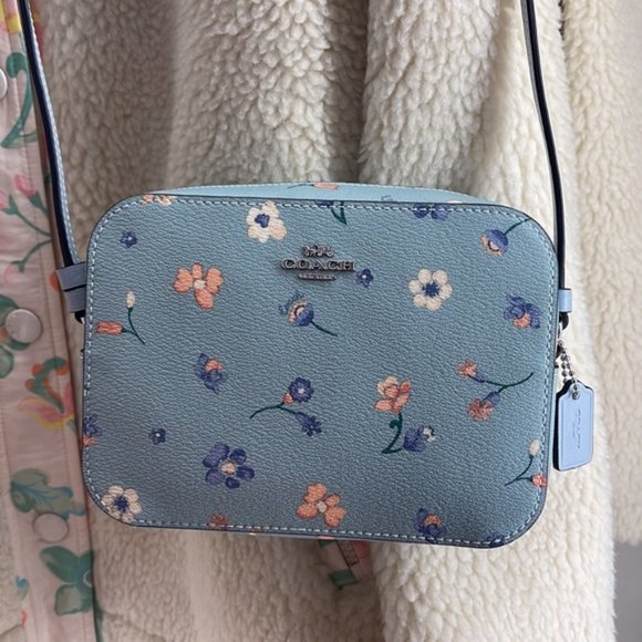 Coach c8699 Mini Camera Bag With Mystical Floral Print Light Teal Multi - Picture 16 of 16